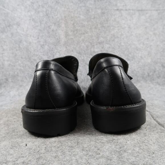 Banana Republic Shoes Mens 10 Loafer Slip On Black Leather Moc Toe Classic Italy - Picture 5 of 16